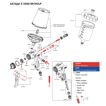 Pistolet lakierniczy SATA jet X5500 B HVLP RPS 1,3 O Sata 1061952