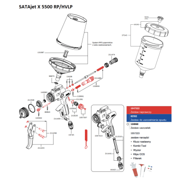 Pistolet lakierniczy SATA jet X5500 B HVLP RPS DIGITAL 1,3 I 1062025