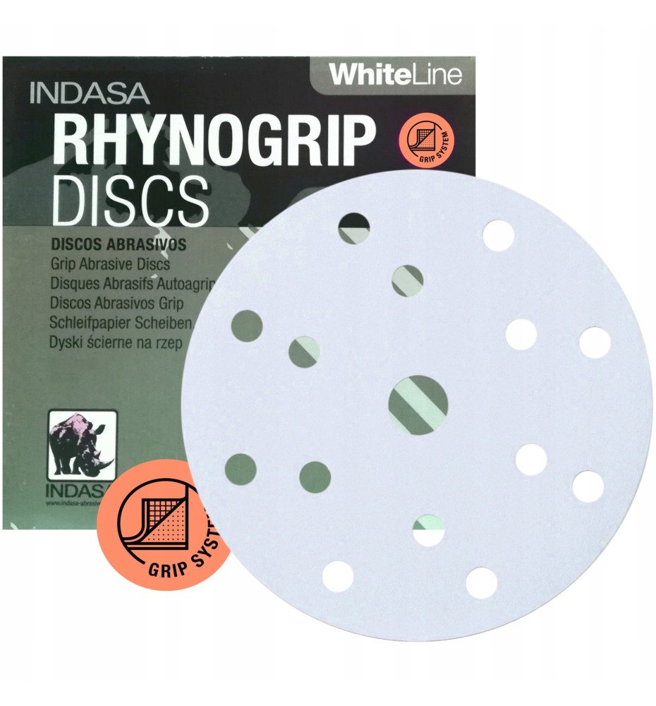 Krążek ścierny 150mm P80 (biały) Rhynogrip Indasa 392300