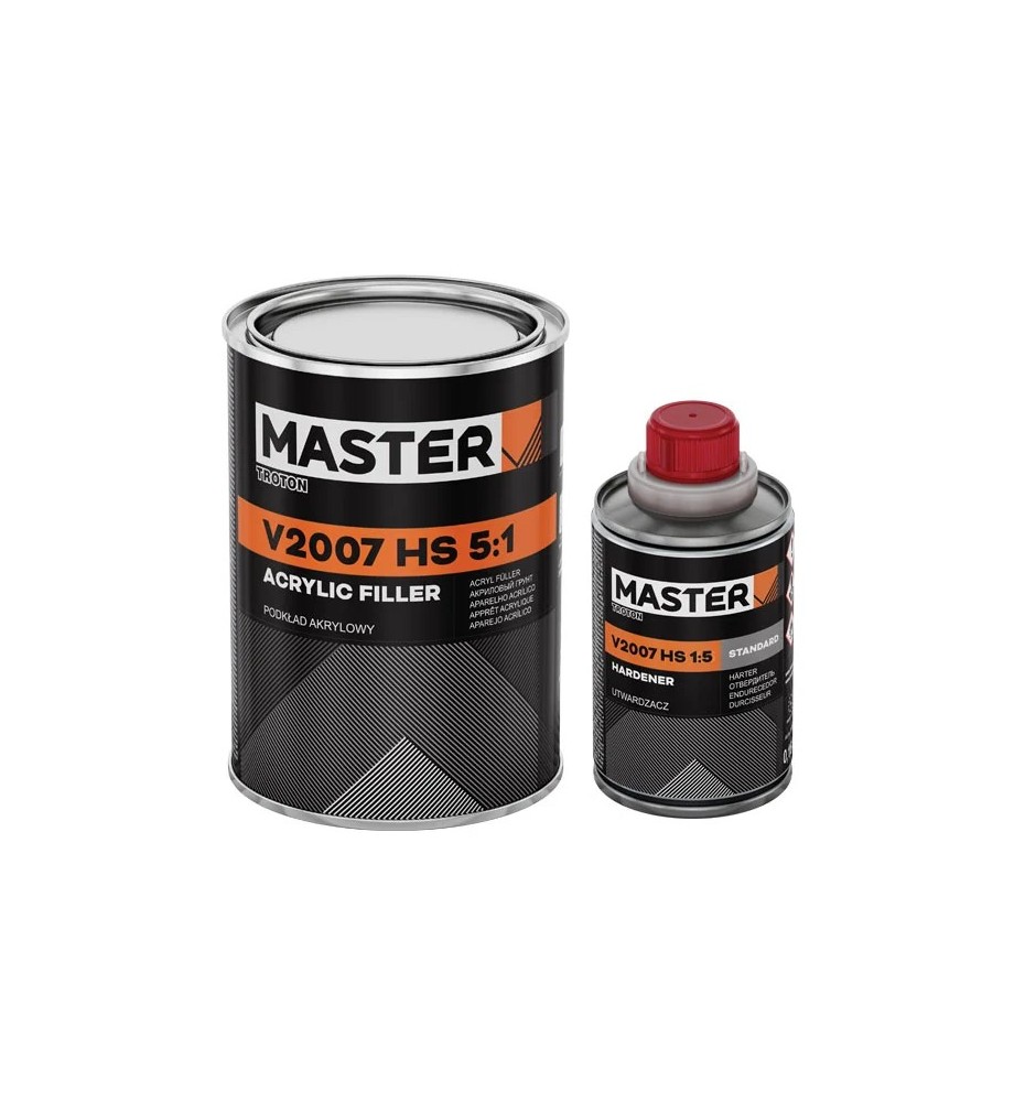 Podkład akrylowy V2007 5:1 SZARY mat 800ml + utwardzacz 200ml MASTER Troton 1238