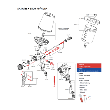 Pistolet lakierniczy SATA jet X5500 B RP RPS 1,2 I 1061556