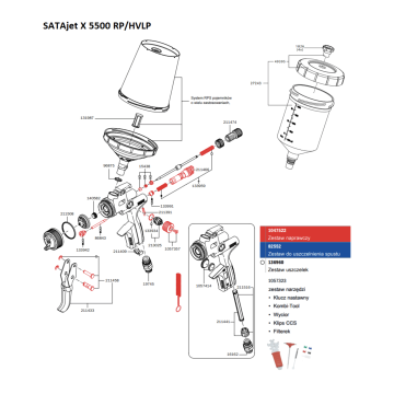 Pistolet lakierniczy jet X5500 B RP DIGITAL 1,3 "O" Sata 1061803